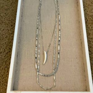 Stella & Dot Layered Necklace. Silver.